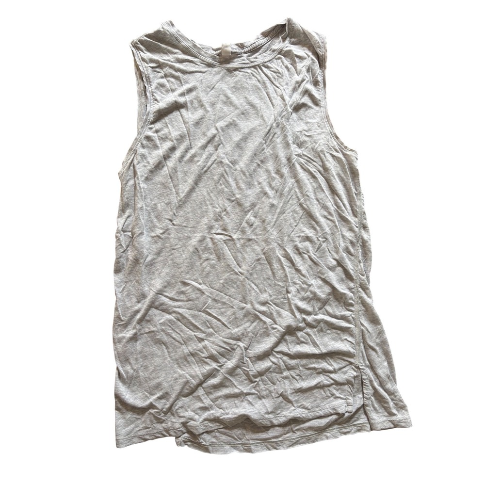 Lululemon Love Tank Top Heathered Grey Muscle Tank Curved Hem Size 6